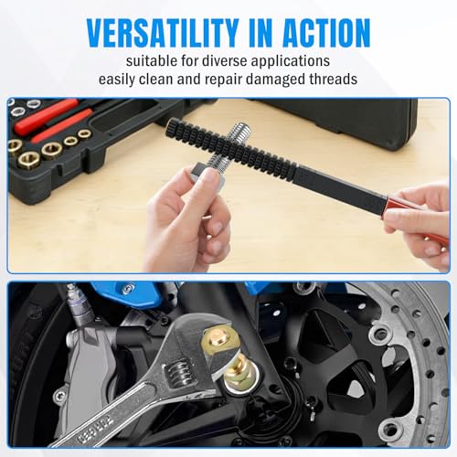Nilight 49PCS Thread Chaser Set SAE Metric Universal UNC UNF Sizes - size: 49PCS Metric & SAE