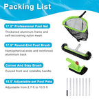 Sepetrel Pool Cleaning Kit with 10.5 FT Pole,Pool Maintenance Set - size: Aluminum Frame Rake With Pole