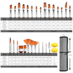 GETHPEN 29pcs Paint Brush Set, Acrylic Paint Brushes, Oil, Watercolor - style: Assorted Shapes