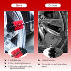 Wheel Brush, Soft Drill Wheel Cleaner Brush, Drill Brush for Car Wheel, No Scratches Highly Dense and Durable Car Wheel Brush Rim Tire Car Cleaning Brush for Wheels, Rims, Engines, Exhaust - color: Black+red