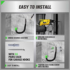 SWANLAKE Heavy Duty Garage Storage Utility Hooks, Utility Hooks for Garage Wall,Color Black (12PCS) - color: 12-Piece Green