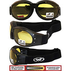 Global Vision Eliminator Dirt Bike Padded Motorcycle Riding Goggles for Men and Women (Black Frame/Smoke Lens) - color: Black Frame/Yellow-smoke Lens