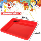 12 Pack Multicolor Activity Plastic Art Trays for Art and Crafts