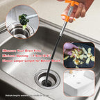 New Upgrade 35 inch Drain Snake Hair Drain Clog Remover Tool - Sink Drain Cleaner for Toilet Sewer Shower Kitchen Bathroom Tub Clogged Drains Opener Cleaning Tool, Flexible Grabber Claw Pick Up Tool