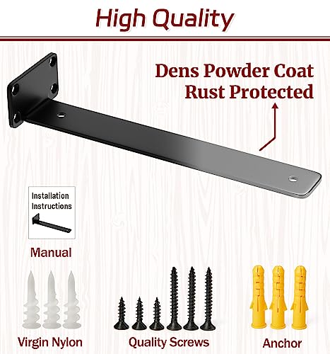 12 Inch Shelf Brackets, 10 Pack Floating Shelf Bracket, 1/5" Thick - size: 12 Inch, style: 10 Pack