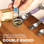ChefAide Set of 8 Magnetic Measuring Spoons, Stainless Steel, Dual Sided - color: Multicolor-4, size: Magnetic Measuring Spoons