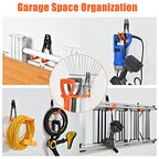 AOBEN 24PCS Garage Hooks, Heavy Duty Double Garage Hanger Organizer Wall Mount Iron Anti-Slip Garage Storage Hooks for Ladder, Power Tool,Bike,Ropes（23 Hooks & 1 hoder Strap-Gray - size: 24PCS GR
