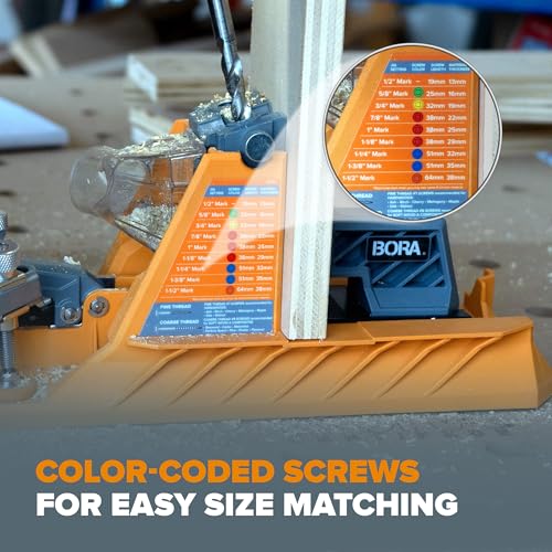 BORA Automatic Pocket Hole Jig Kit with 800 pc Coarse Screws - size: Auto Jig w/ 800pc Coarse Screws