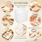 Jetec 6 Pieces Small Clear Plastic Storage Box,13.3 X 9.3 X 2 Inch - size: 13.3 x 9.3 x 2 Inch