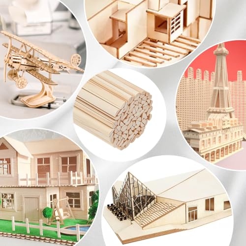 OLYCRAFT 100Pcs 13.8x0.3 Inch Half Round Wood dowels 3.5mm Wooden Dowel Rods Unfinished Wood Craft Sticks Half Round Craft Sticks Arch Wooden Dowel Rods for Braiding Tapestry DIY Crafts Building Model - size: 13.8 Inch
