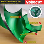 5/8"x 9" Auger Drill Bit for Wood, Hex Shank Tri-Flute Drill Bits, Ship Auger Long Drill Bit for Soft and Hard Wood, Plastic, Drywall, Tree Stump and Composite Materials - size: 5/8 Inch, style: Length: 9"