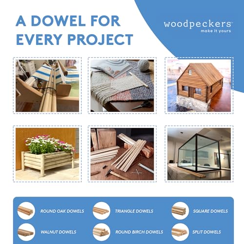 Dowel Rods Wood Sticks Wooden Dowel Rods 3/8 x 24 Inch Unfinished Hardwood Sticks for Crafts and DIYers 25 Pieces by Woodpeckers - size: 3/8" x 24" Dowels