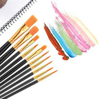 Acrylic Paint Brush Set, 20 Packs/200 pcs Nylon Hair Brushes - size: 200pcs-black