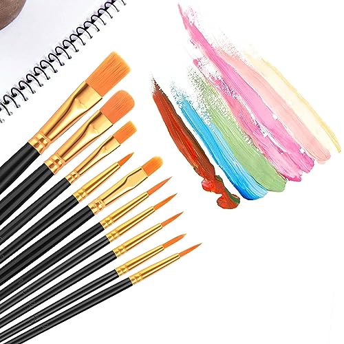 AROIC Paint Brush Set, 10 Pack 100 Pcs Acrylic Paint Brushes - size: 100pcs-black