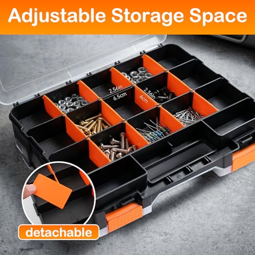 2 Pack Double Side Small Parts Organizer for Hardware Screws Nuts - size: 2Pack-34 Compartments