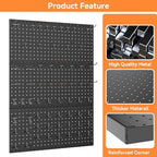 WALMANN 3 PCS 12x24 in Pegboard Panels for Wall, 36x24 in Tools Pegboard - color: Black 12"*24", size: 24"*36"