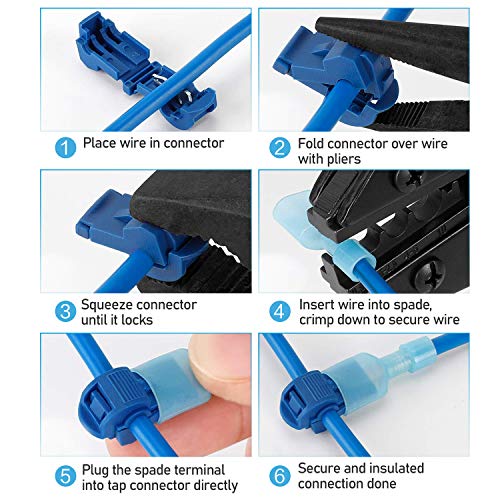 TICONN T Tap Wire Connectors, T Wire Quick Splice Connector, T Connectors for Wiring with Storage Case (240 Pcs) - style: 240 Pcs
