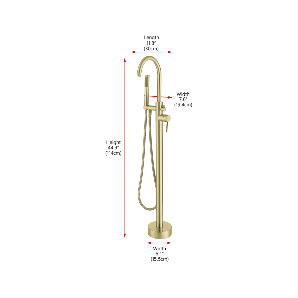 Open Box - Elegant Lighting FAT-8001BGD - Tub Filler Faucet