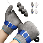 Schwer SlicePro ANSI A9 Cut Resistant Glove PR1707, Food Grade Stainless Steel Wire Metal Gloves, Cutting Gloves for Kitchen, Meat Cutting, Oyster Shucking, Fish Fillet, （M, 2 PCS） - size: Medium (Pack of 2), style: 2.0 Steel Wire+hppe