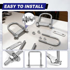 4 Sets M12 Square U Bolts 3 Inch Wide, 1/2" x 3-1/16" W x 7-5/16"L - size: M12 x 3-1/16"W x 7-5/16"L