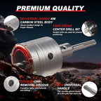 Professional 3" (75mm) Concrete Hole Saw 220mm SDS Plus & Dust Bag - size: 3" (75mm)