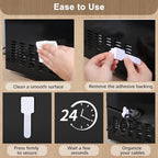 100 Pcs Cable Management Under Desk, Hook and Loop Cable Straps, White - color: White