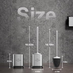 Sellemer Silicone Toilet Brush, Ventilation Slots Base Holder 1 Pack Silver - color: Silver-1pcs
