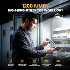 2-Pack 1200LM Magnetic Rechargeable LED Work Light for Car Camp - color: Gray