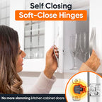 Decobasics 50 Pack Soft Close Cabinet Hinges – 5/8" Overlay for Kitchen Cabinet Doors, Face Frame Concealed Hidden Hinges – Stainless Steel, Self-Closing with 3-Way Adjustment & Slow Close Damper - size: 5/8 Inch