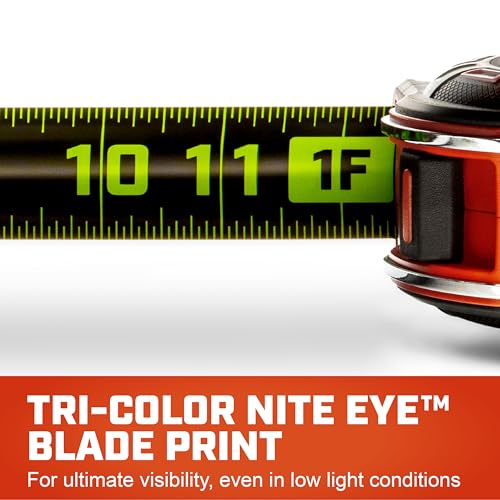Crescent Lufkin 35' SHOCKFORCE NITE EYE Magnetic Tape | LM1335B-02 - size: 35', style: SAE