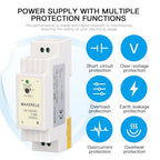 MAKERELE 15W 5V DR AC to DC Slim DIN Rail Power Supply - style: 15W-5V