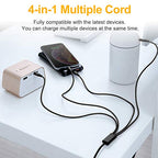 Multi Charging Cable, 2Pack 4FT 4 in 1 Charging Cable for Multiple Devices - color: Black
