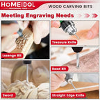 10Pcs Wood Carving Drill Bits Set for Dremel Rotary Tool Engraving Bits - style: 【10 PCS】10 Shapes