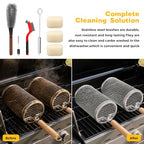Grill Basket Crevice Cleaning Brush Kits for Mesh Grill Baskets