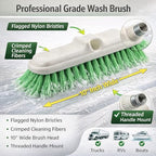 Hi-Tech 10” Bi-Level Super Soft Car Wash Brush – Non-Scratch Soft Bristle Cleaning Brush for Cars, Trucks, Boats & RVs, Multi-Surface Exterior Brush with Threaded Handle Compatibility