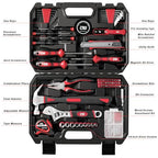 Prostormer 160-Piece Home Tool Set, Starter Tool Kit, Red - color: Red