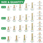 FOLIV 772PCS Grade 8 Bolt Assortment Kit, Heavy Duty Bolts and Nuts Kit, 1/4-20 5/16-18 3/8-16 1/2-13 SAE Sizes Included (Upgraded Package) - style: 772PCS 1/4-20 5/16-18 3/8-16 1/2-13