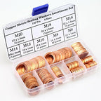 DYWISHKEY 150Pcs 8 Sizes Copper Metric Sealing Washers Assortment Set