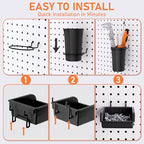 INCLY 280PCS Upgraded Pegboard Hooks Assortment with Bins & Cups - size: 280 PCS