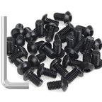 35 Pieces M6 x 10mm Button Head Socket Cap Screws, Thread Pitch 1.0mm, Sutemribor M6 Black Screws, 10.9 Grade Alloy Steel, Black Oxide Finish, Fully Threaded - size: M6 x 10mm, style: Button Head