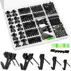 KURUI Picture Hangers, 385Pcs Picture Hanging Kit with Heavy Duty Picture Hanging Hooks, Sawtooth, Hardware Nails and Picture Hanging Tool, Wall Hangers for Frame, Painting, Art, Photo (Black) - color: Black