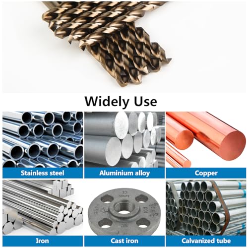 3/8 Inch HSS Twist Drill Bits 5Pcs, HPHOPE 3/8" Jobber Drill Bits Set, Straight Round Shank, Suitable for Drilling in Hard Metal, Stainless Steel, Cast Iron - size: 3/8 Inch, 5Pcs