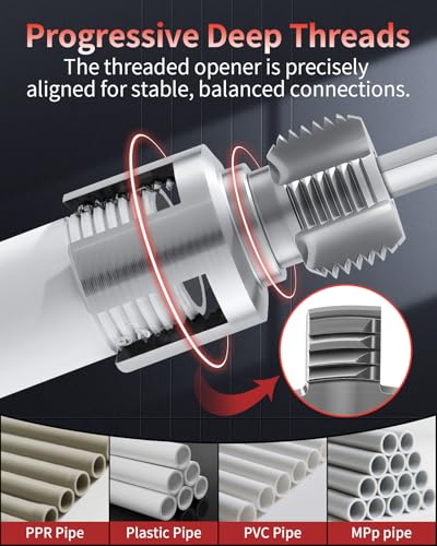 3PCS PVC Pipe Threader Kit for Drill,Internal & External Threads