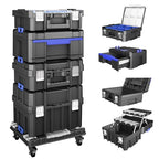 AIRAJ 5 Tier Stackable Tool Box with Wheels, Rolling Tool Box Organizer
