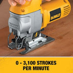 DEWALT Jig Saw, Top Handle, 5.5-Amp, Corded (DW317K), Yellow