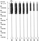 10 Pcs Wire Tube Brushes for Cleaning Pipe Tube Brass Brush Stainless Steel Round Wire Brush Brass Pipe Cleaning Brush Wire Pipe Cleaner Brush for Auto Parts, Bottles, Tubes, 8 Sizes, 8 inch