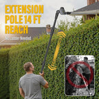 Pole Hedge Trimmer Cordless Compatible with Dewalt 20V MAX (Tool Only) - color: Black