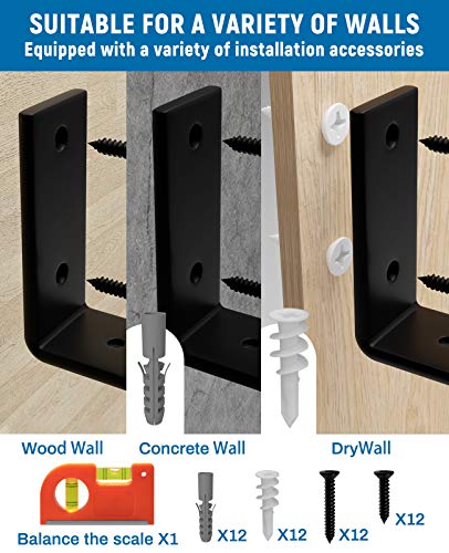 LEOPO 12 inch Shelf Bracket for DIY Floating Shelf, 1/5 inch Thick Heavy Duty Bracket, 4 Pack, Golden - size: 11.25"-4 Pack