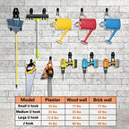 HUPBIPY 12 Pack Garage Hooks Heavy Duty, Wall Mount Ladder Hooks - color: 12 Pack Black