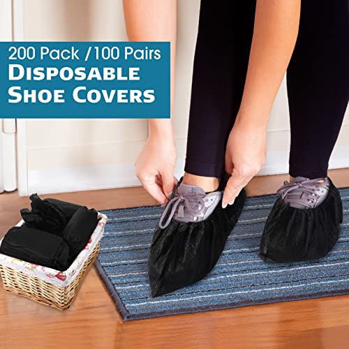 200 Pcs Shoe Covers Disposable, Non-woven Fabric Booties Covers,Large - size: Large